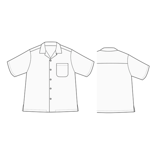 【型紙】Shirt / Mens #03 / シャツ / シャツカラー（半袖 / 裾スクエア）