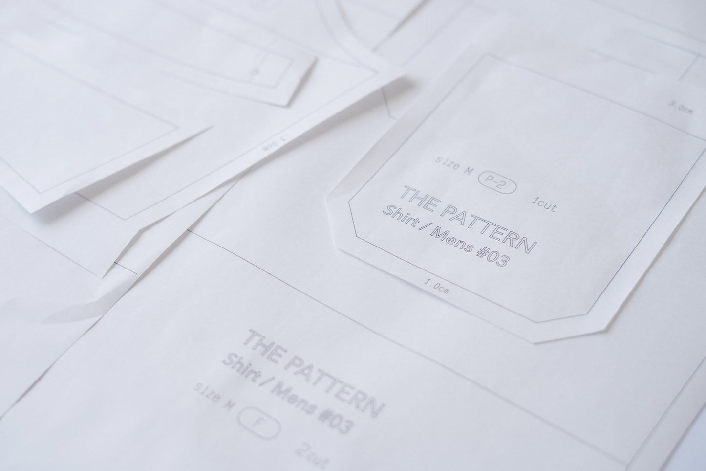 【型紙】Shirt / Mens #01 / シャツ / 台衿付きカラー（半袖 / 裾ラウンド）