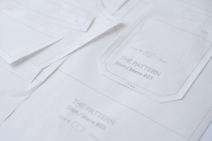 【型紙】Shirt / Mens #01 / シャツ / 台衿付きカラー（半袖 / 裾ラウンド）