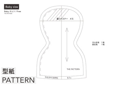 無料配布【型紙】低出生児衣 / オムツ / size 30 PDF-data / Free